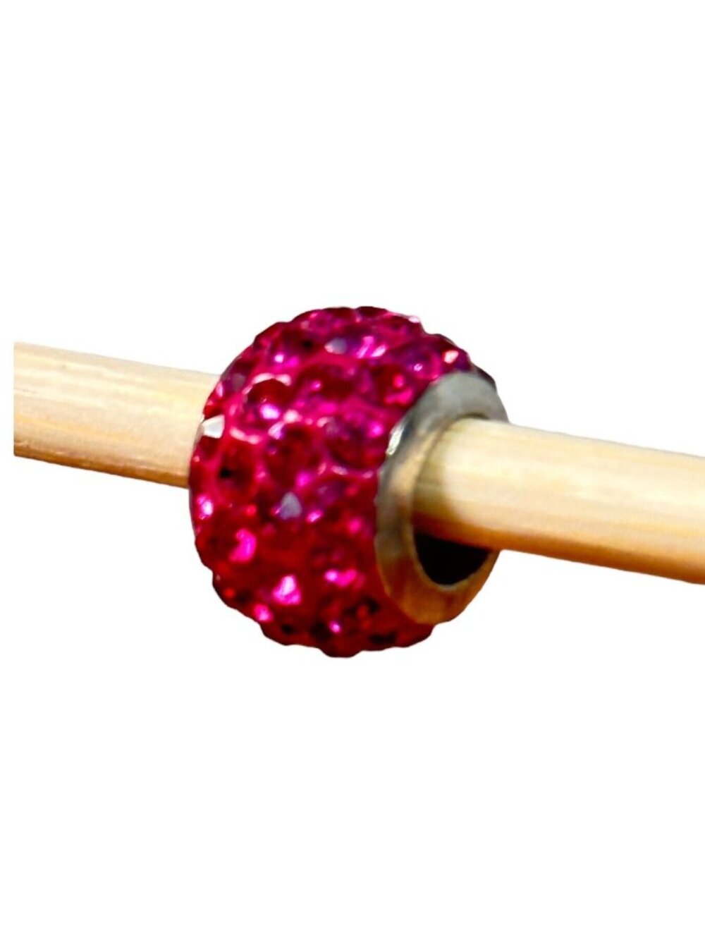 Sparkling Pink Crystal Charm Bead For European-Style Bracelets Jewelry Making